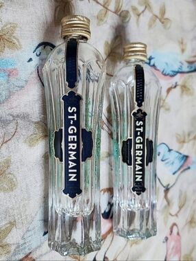 2 Saint St Germain French Empty Glass Liquor Bottle Bottles Root Plant Starters